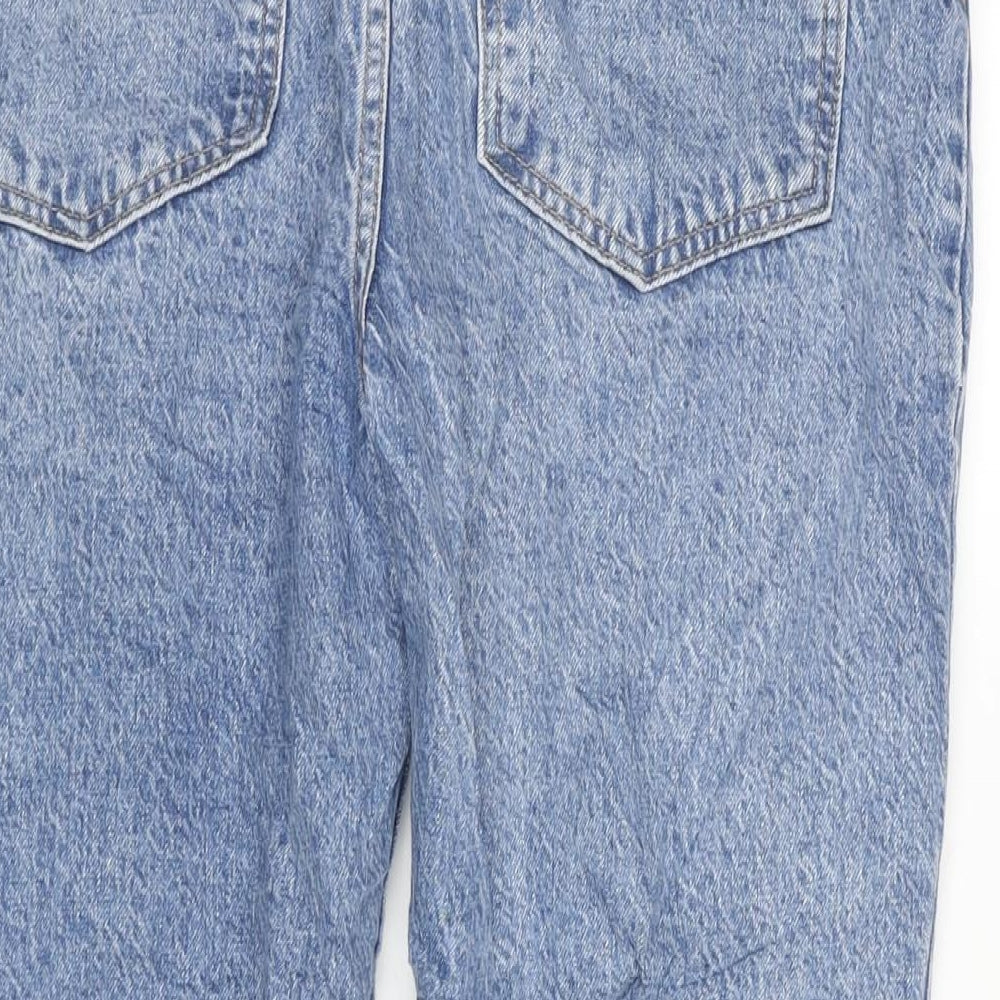 Next Womens Blue Cotton Blend Straight Jeans Size 12 L26 in Regular Zip