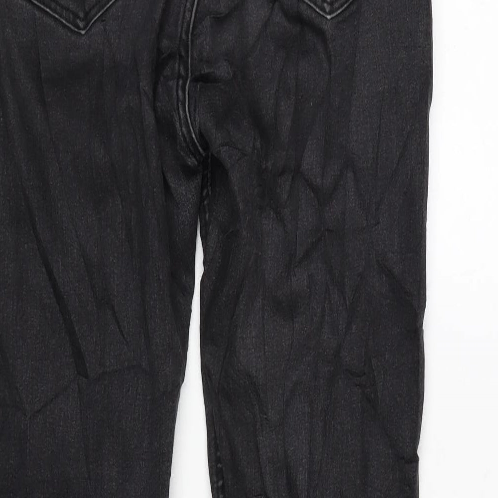 H&M Womens Grey Cotton Blend Tapered Jeans Size 10 L29 in Regular Zip