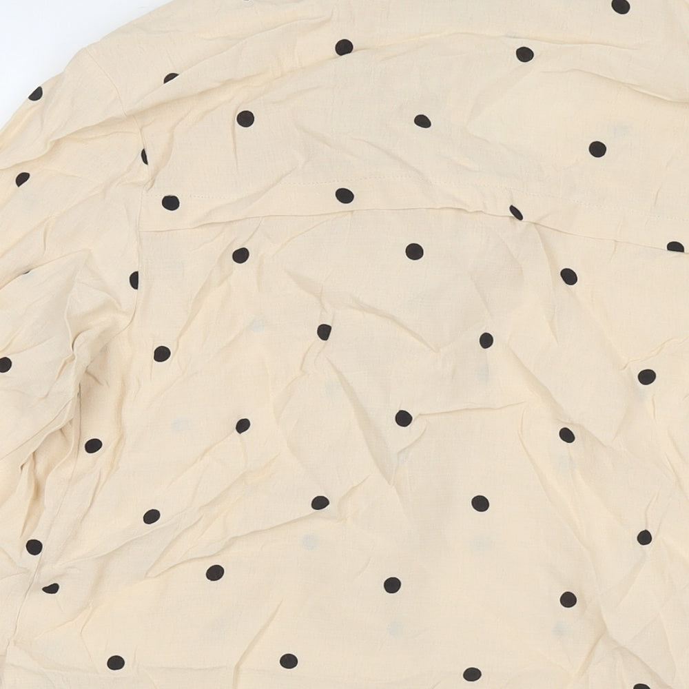 NEXT Womens Beige Viscose Basic Blouse Size 8 V-Neck