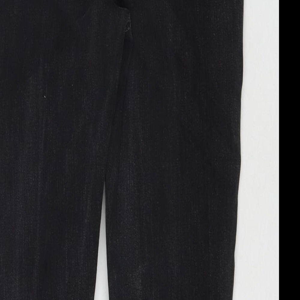 Marks & Spencer Womens Black Cotton Skinny Jeans Size 10 L26 in Regular Zip
