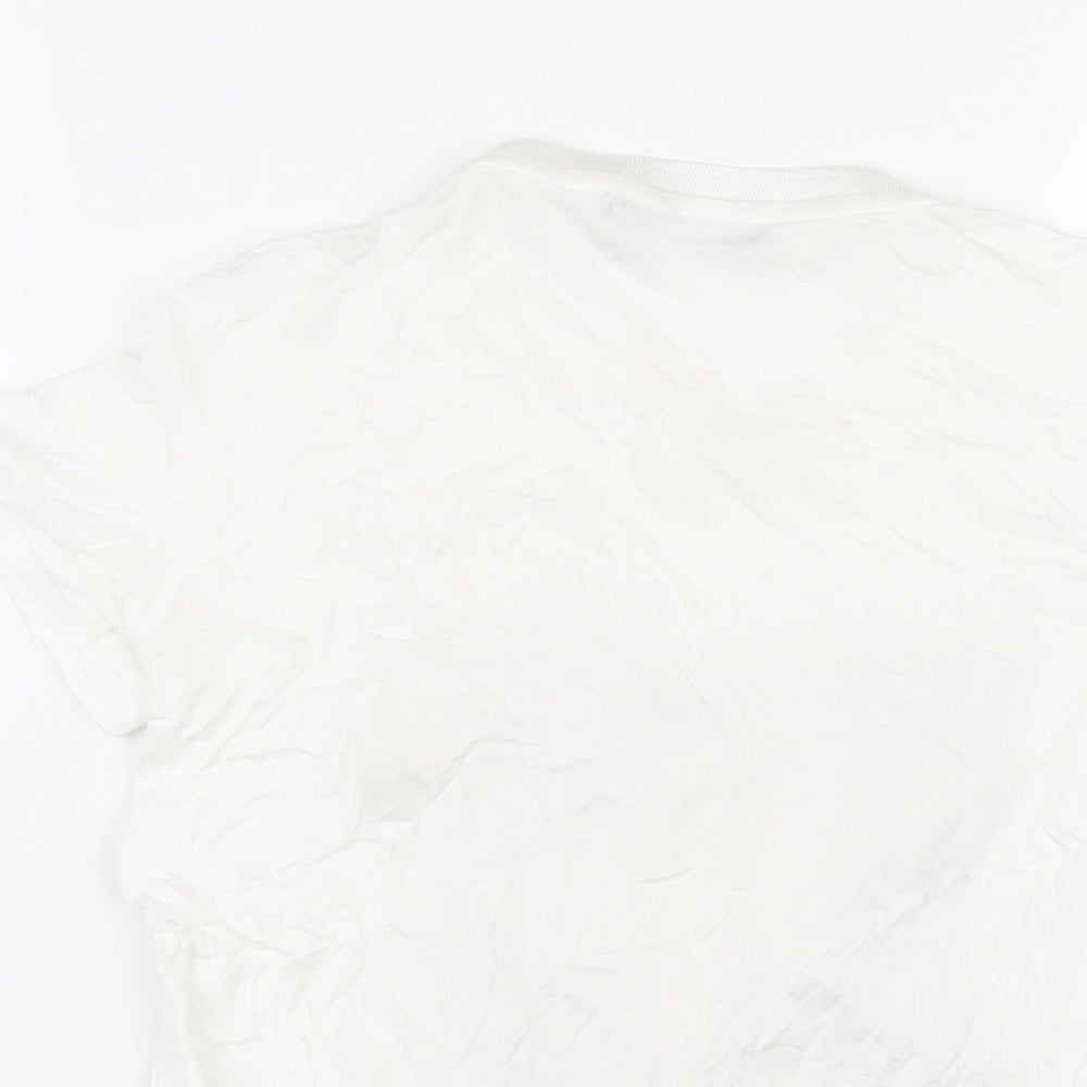 Marc Aurel Womens White Viscose Basic T-Shirt Size 6 Round Neck