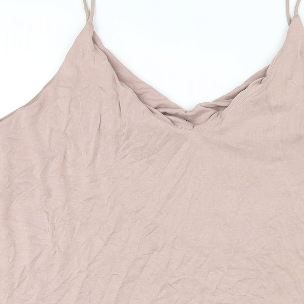 H&M Womens Pink Modal Slip Dress Size M V-Neck Pullover