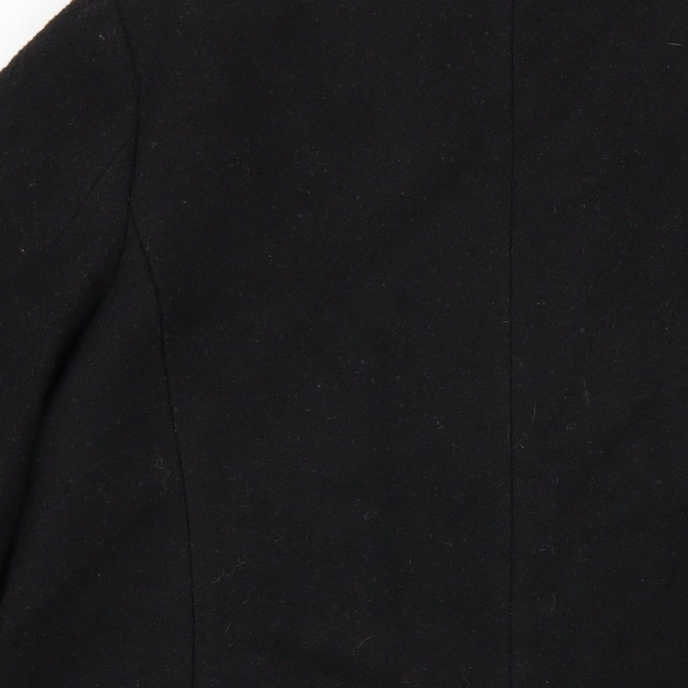 NEXT Womens Black Pea Coat Coat Size 12 Button