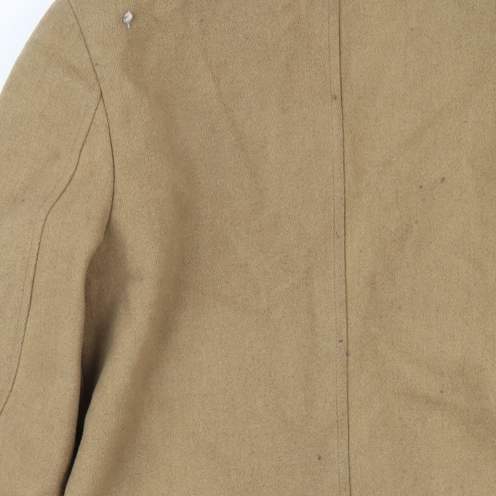 Topman Mens Beige Pea Coat Coat Size S Button