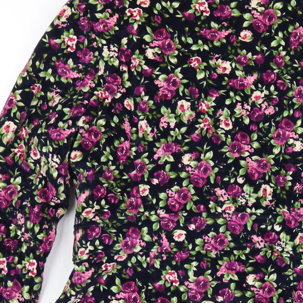 Jaspal Womens Multicoloured Floral Overcoat Coat Size S Button