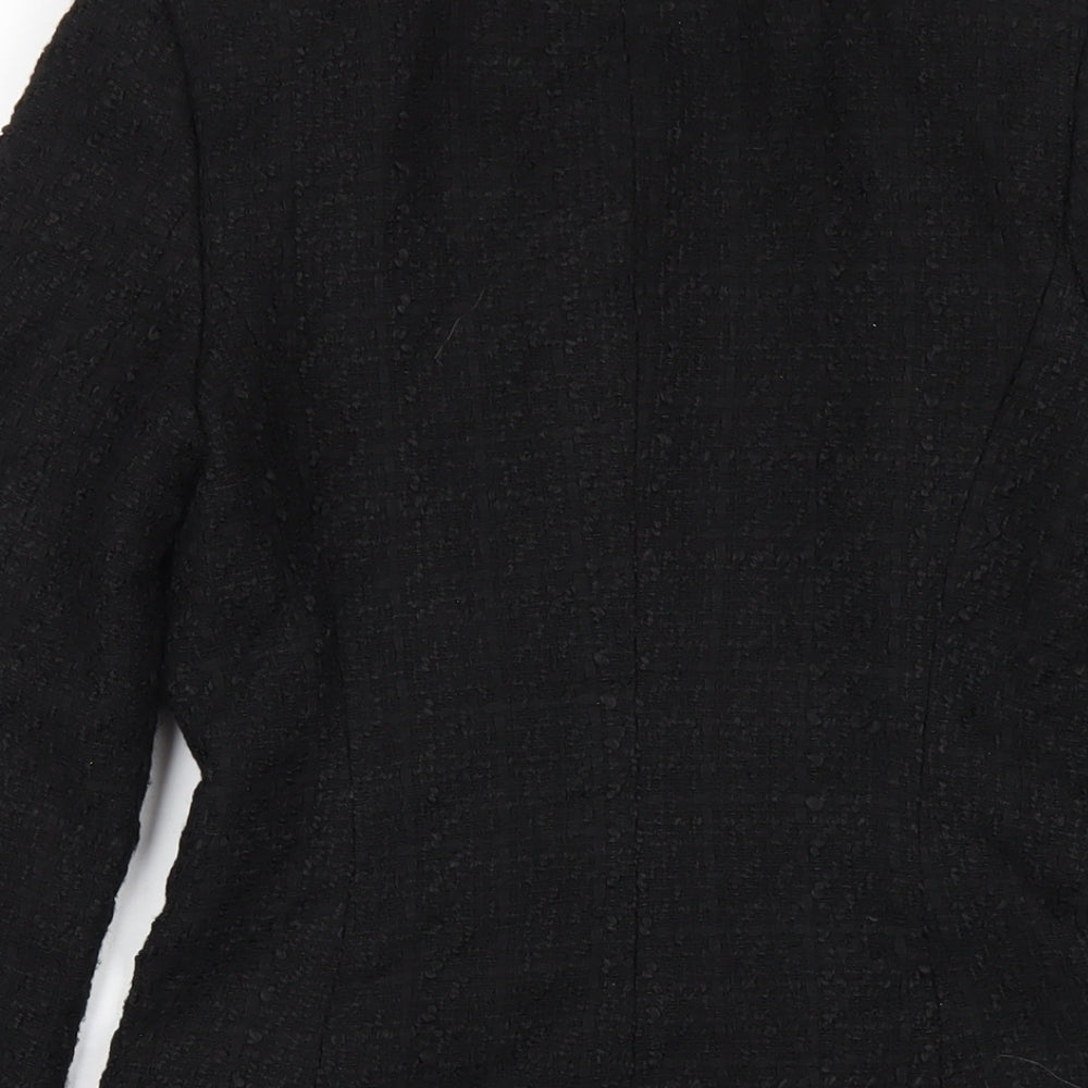 Zara Womens Black Jacket Coat Size XS Snap