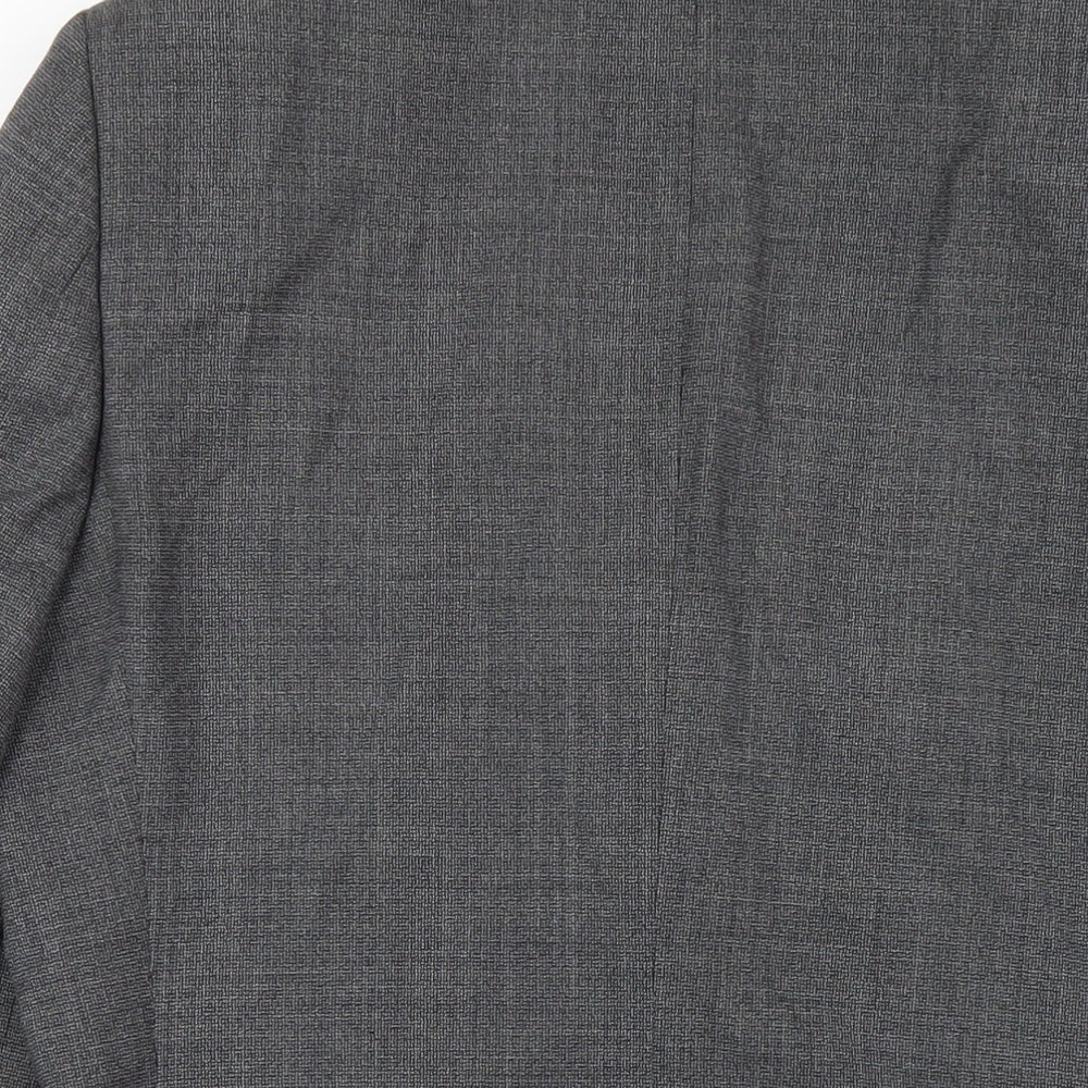 Brand and care label for Autograph men’s grey wool jacket blazer, size 40, regular