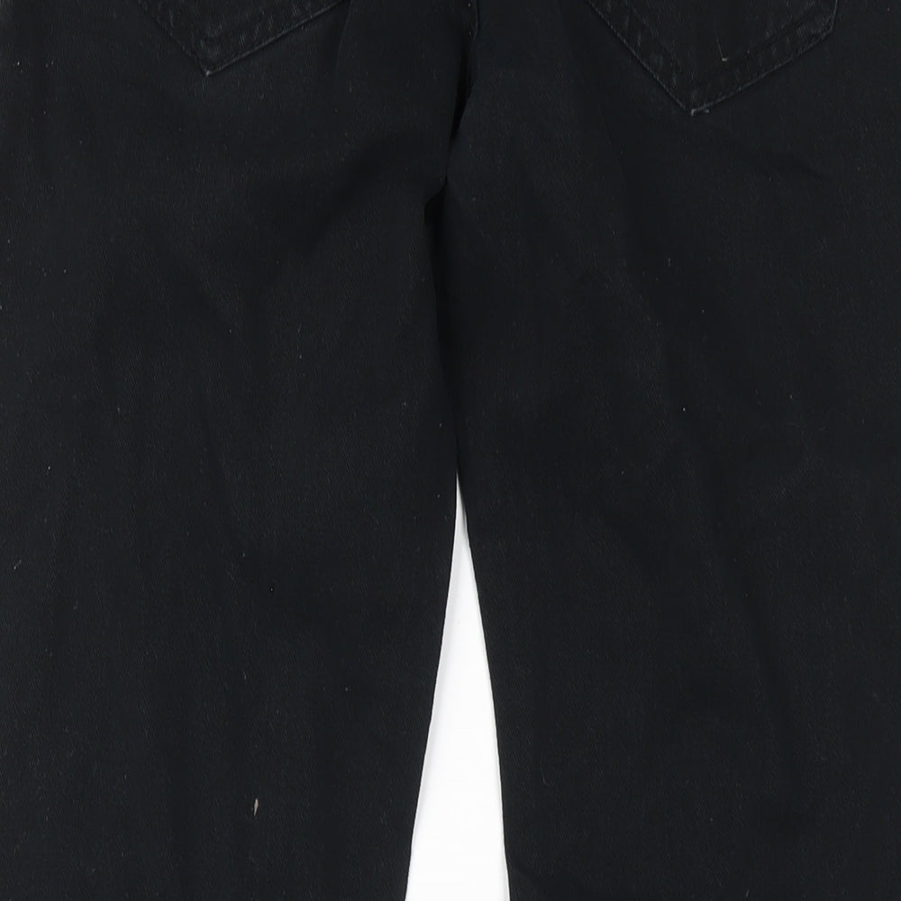 Peacocks Mens Black Cotton Straight Jeans Size 28 in L30 in Slim Zip