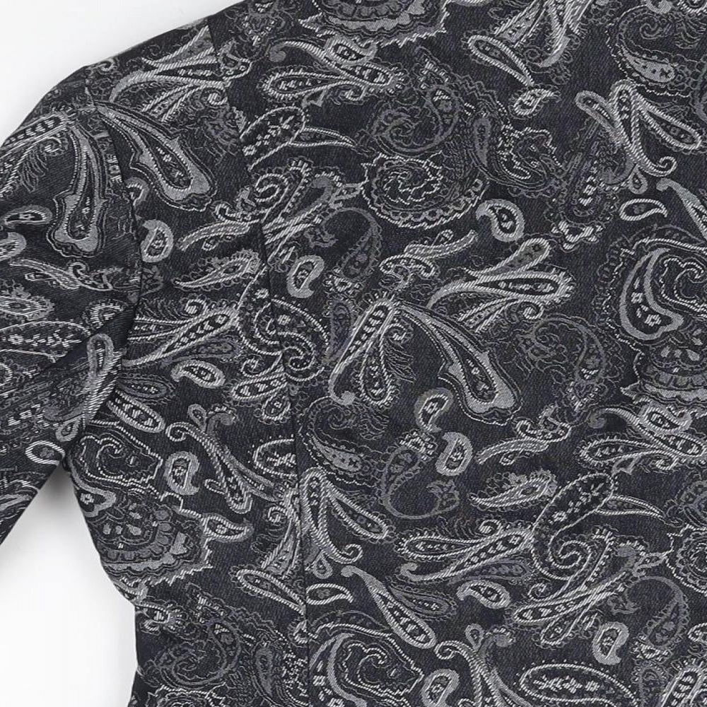 Oasis Womens Black Paisley Jacket Blazer Size 12 Button