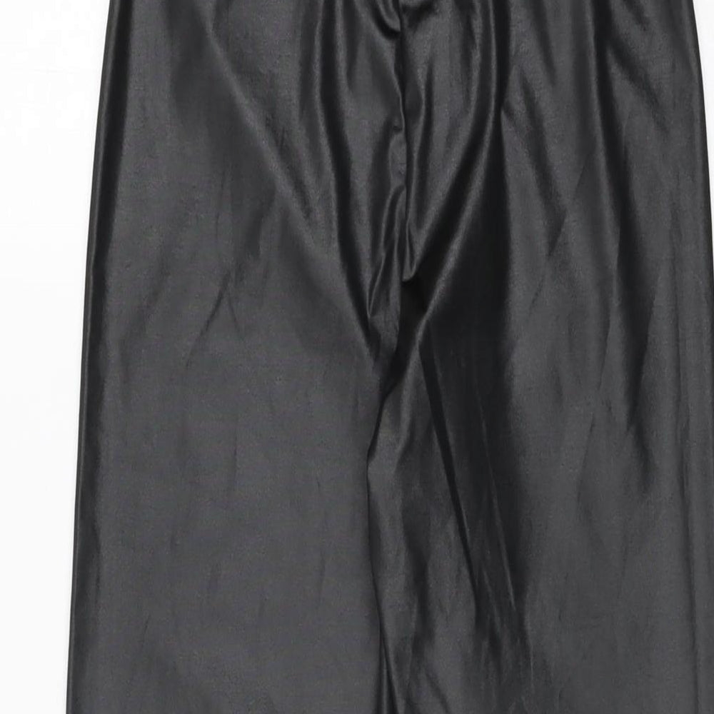 Boohoo Womens Black Polyester Pedal Pusher Leggings Size 4 L26 in