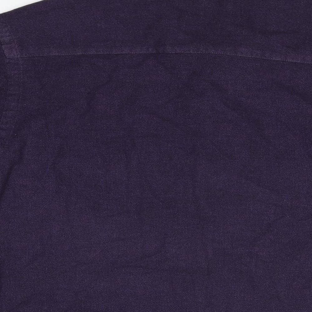 ASOS Mens Purple Cotton Button-Up Size S Collared Button