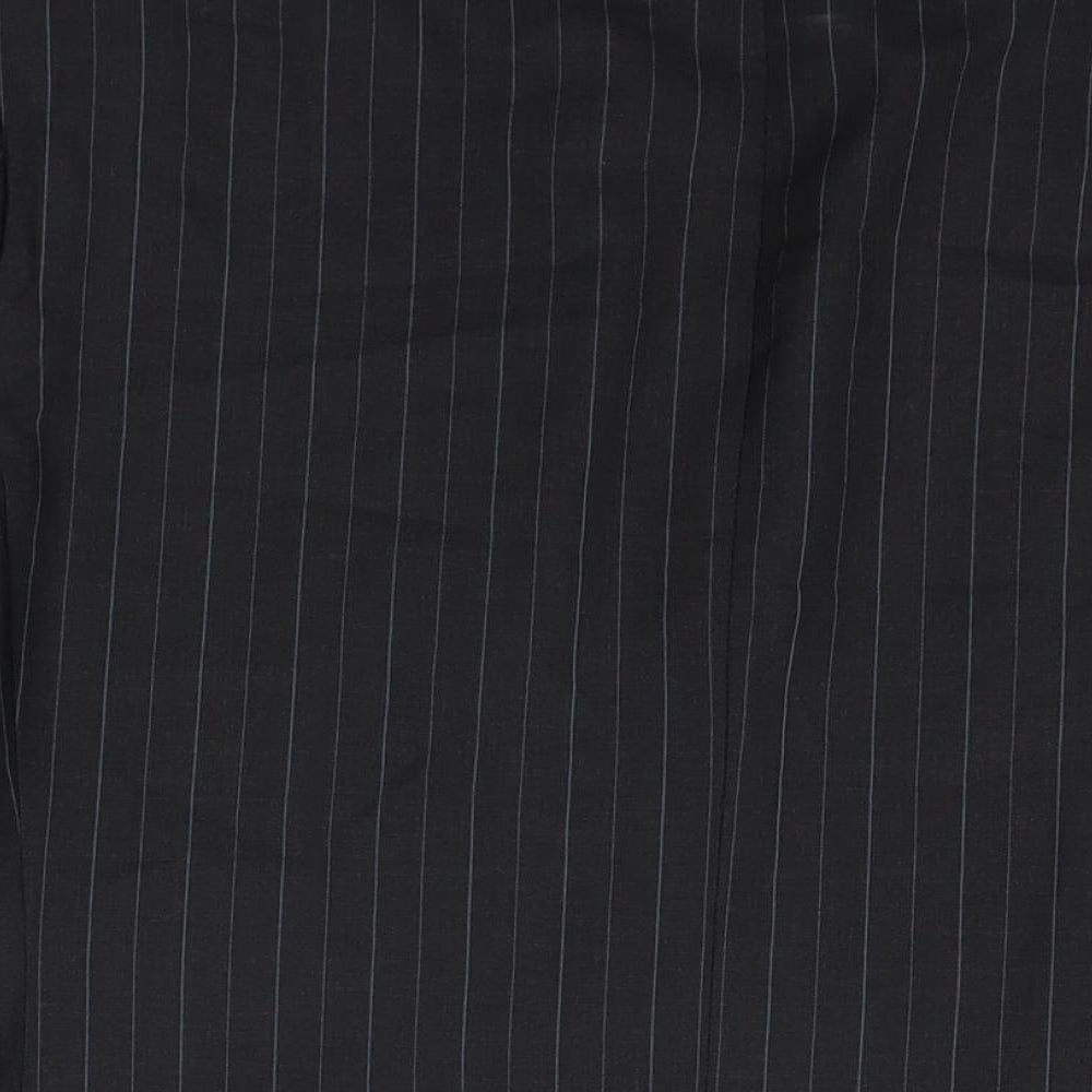 Marks & Spencer Mens Black Striped Wool Jacket Suit Jacket Size 42 Regular