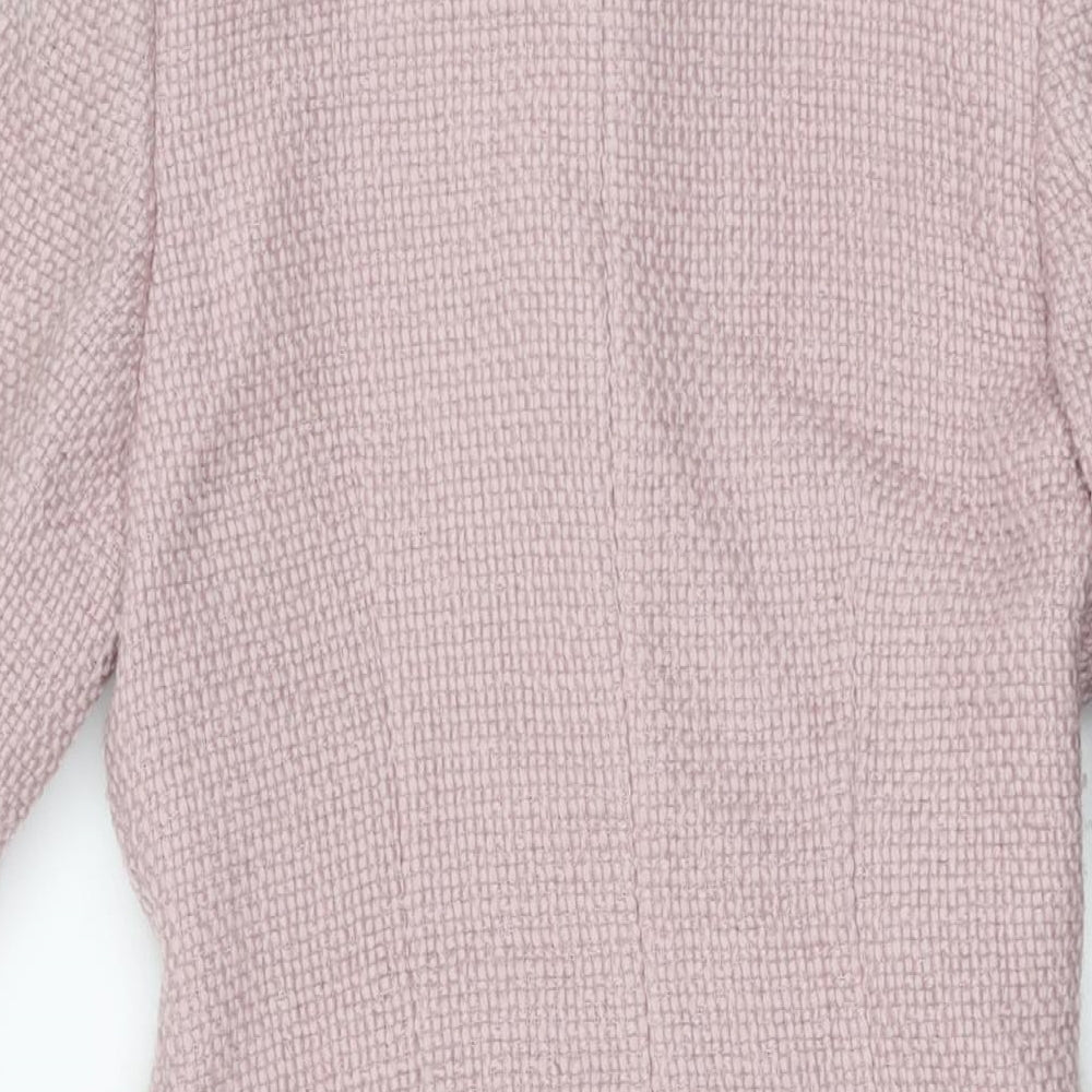 Precis Womens Pink Overcoat Coat Size 8 Button
