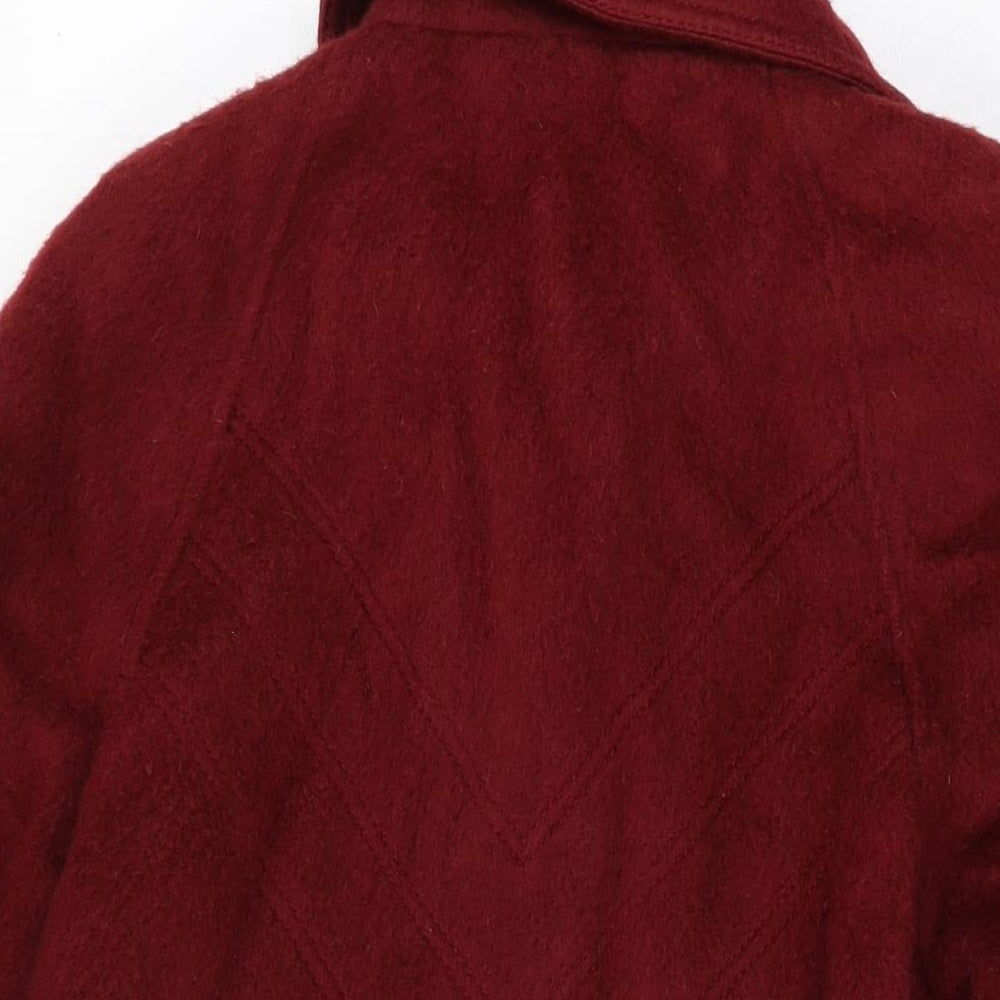 St Michael Womens Red Overcoat Coat Size 18 Button