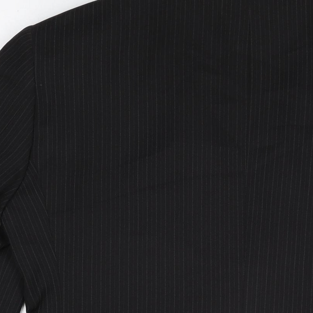 Taylor & Wright Mens Black Striped Polyester Jacket Suit Jacket Size 38 Regular