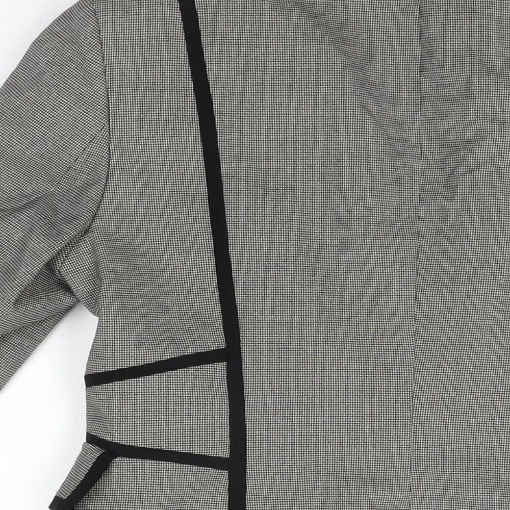 Marks & Spencer Womens Grey Geometric Jacket Blazer Size 12 Button