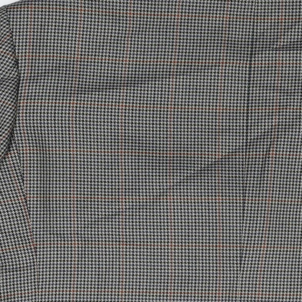 Brook Taverner Mens Grey Geometric Polyester Jacket Suit Jacket Size 42 Regular