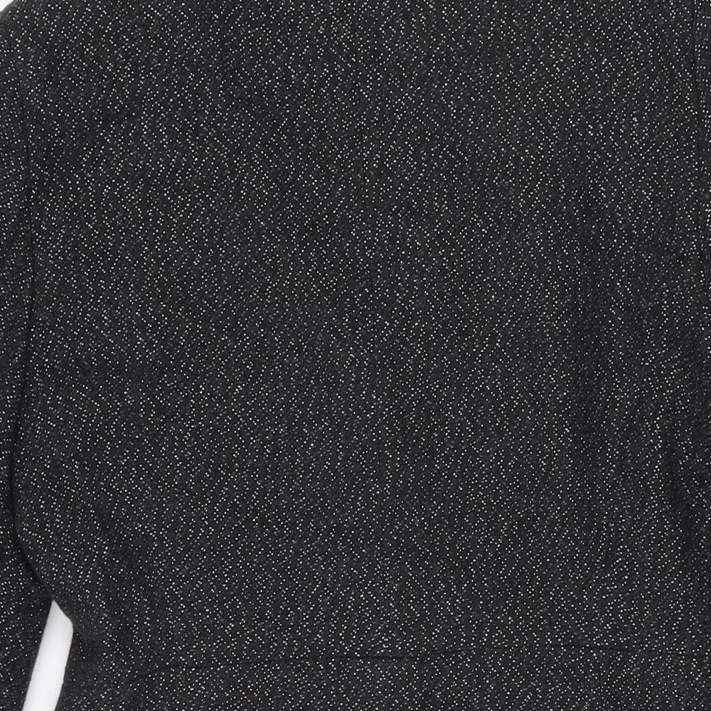 Zara Womens Black Overcoat Coat Size L Button