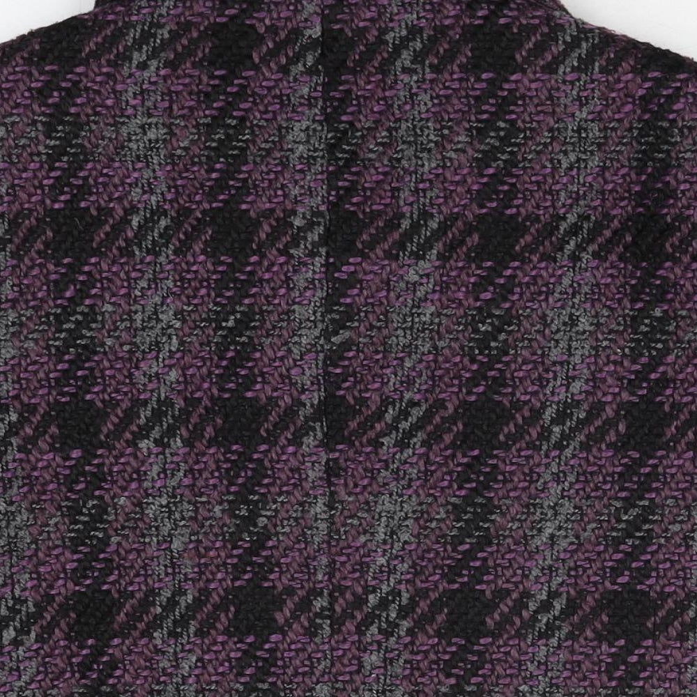 Isle Womens Purple Geometric Jacket Coat Size 12 Button