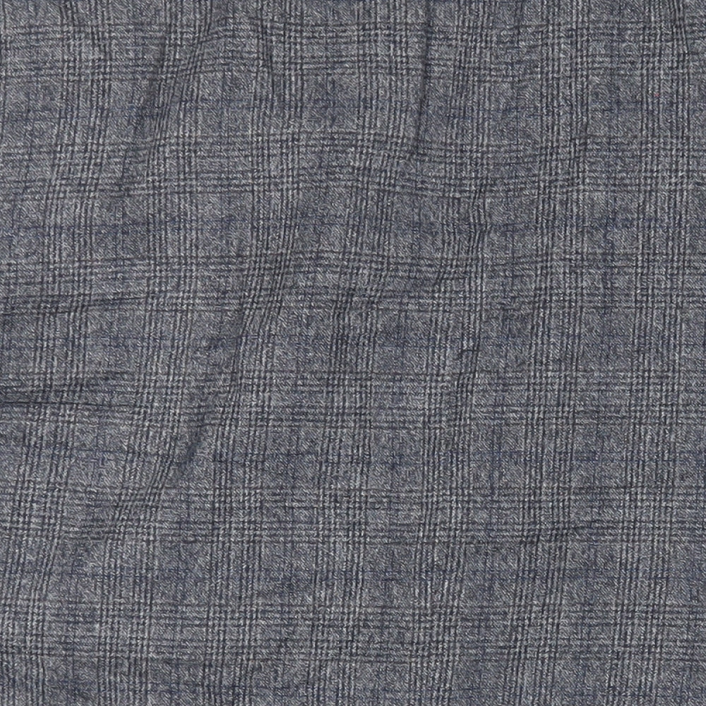 Marks & Spencer Mens Blue Plaid Polyester Jacket Suit Jacket Size 48 Regular