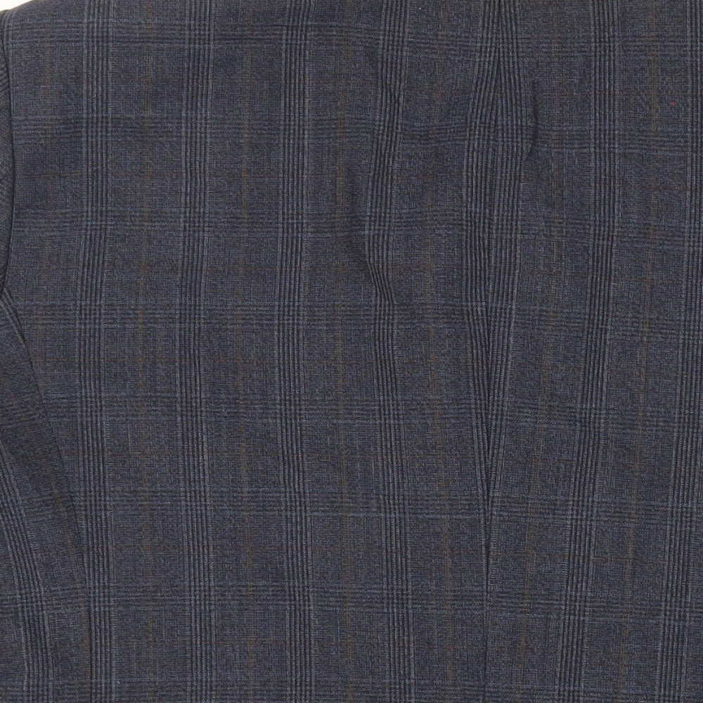 NEXT Mens Blue Plaid Wool Jacket Suit Jacket Size 42 Regular