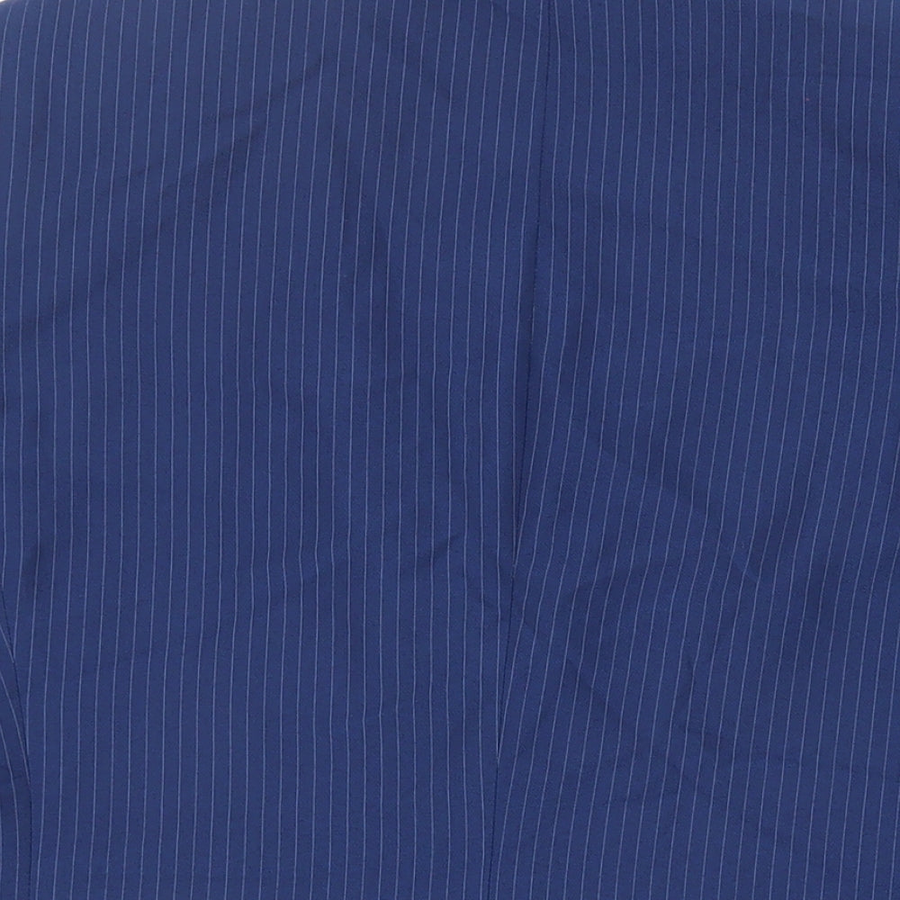 NEXT Mens Blue Striped Polyester Jacket Suit Jacket Size 40 Regular