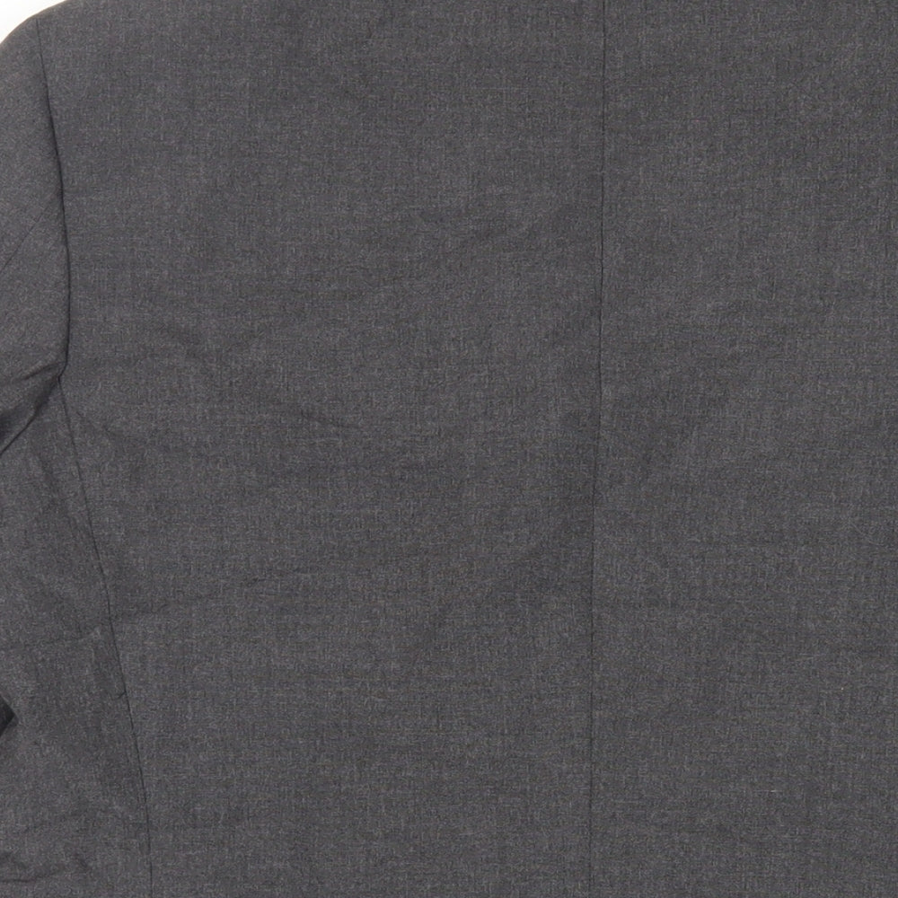 Burton Mens Grey Polyester Jacket Suit Jacket Size 40 Regular