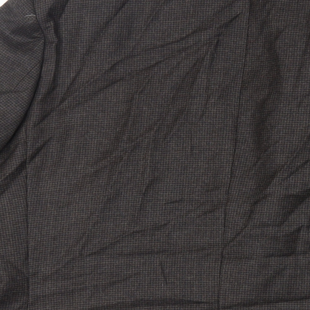 Marks & Spencer Mens Brown Geometric Wool Jacket Suit Jacket Size 44 Regular