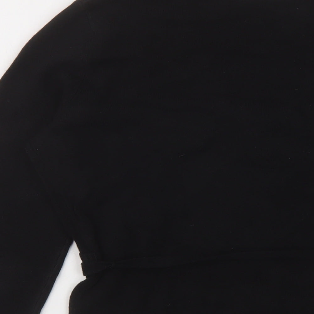 Red Herring Womens Black V-Neck Acrylic Pullover Jumper Size 14