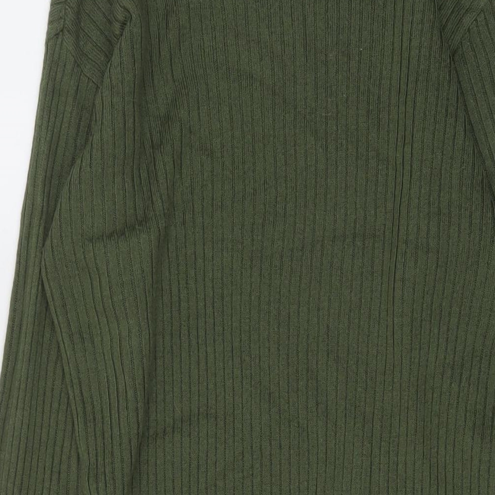Marks & Spencer Womens Green Mock Neck Acrylic Tunic Jumper Size S