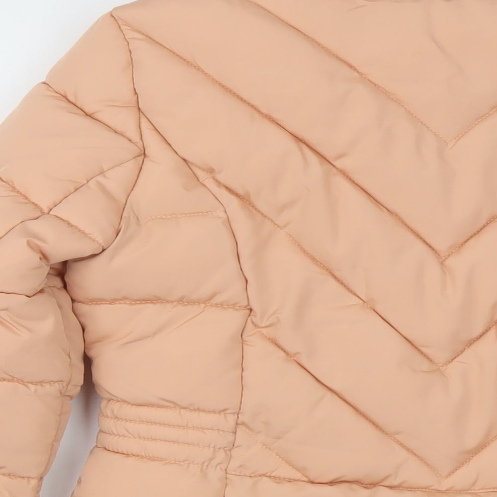 Dorothy Perkins Womens Pink Puffer Jacket Coat Size 6 Zip