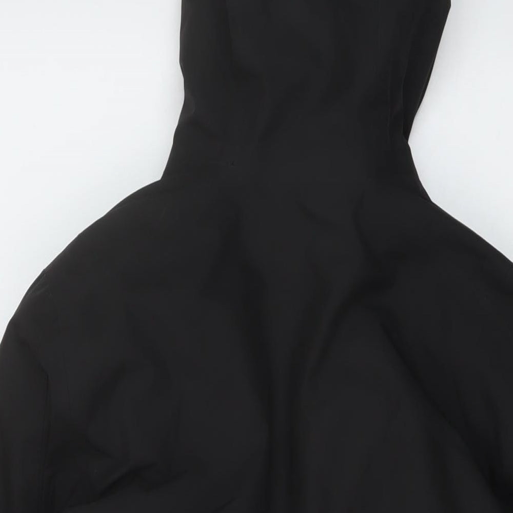 DECATHLON Womens Black Rain Coat Coat Size XS Zip