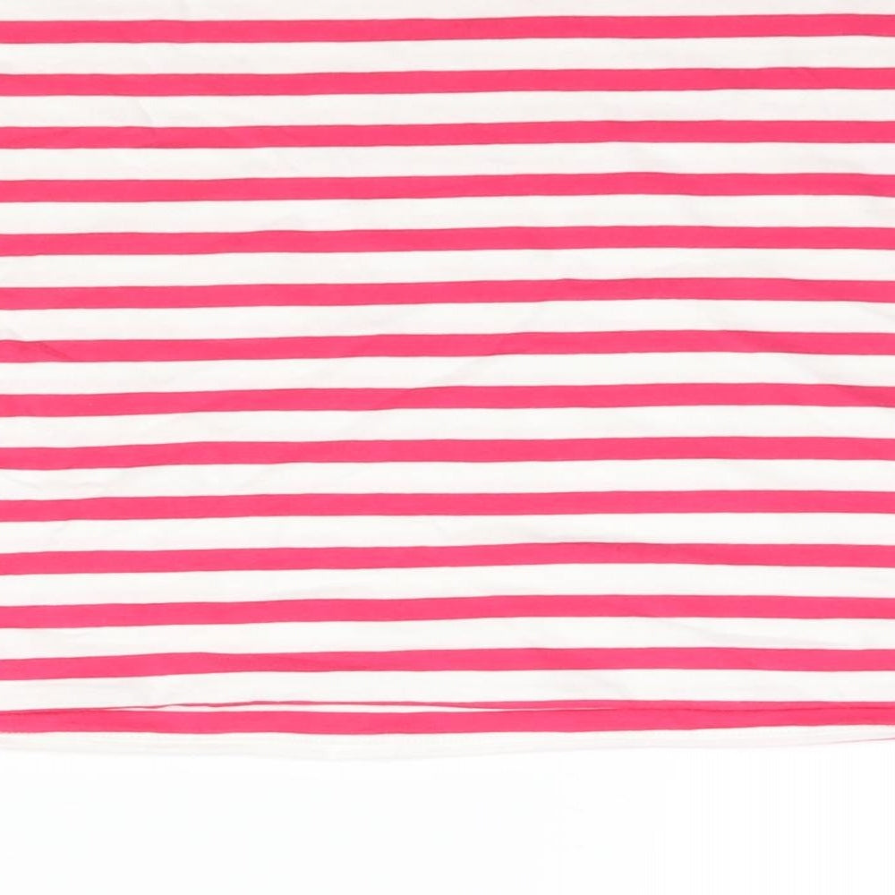 Marks & Spencer Womens Pink Striped Cotton Basic Blouse Size XL Square Neck - Bandeau
