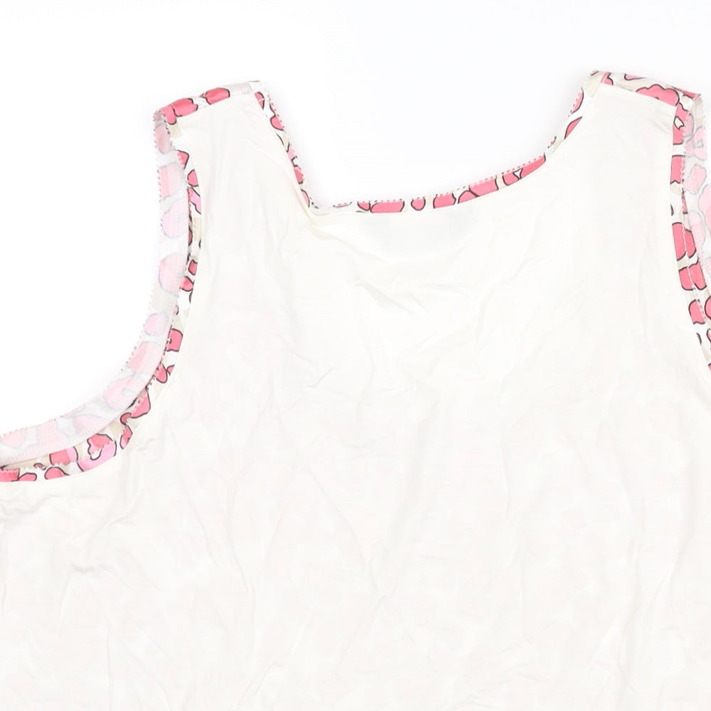 Marks & Spencer Womens Pink Polyester Camisole Blouse Size 14 Scoop Neck - Leopard Print