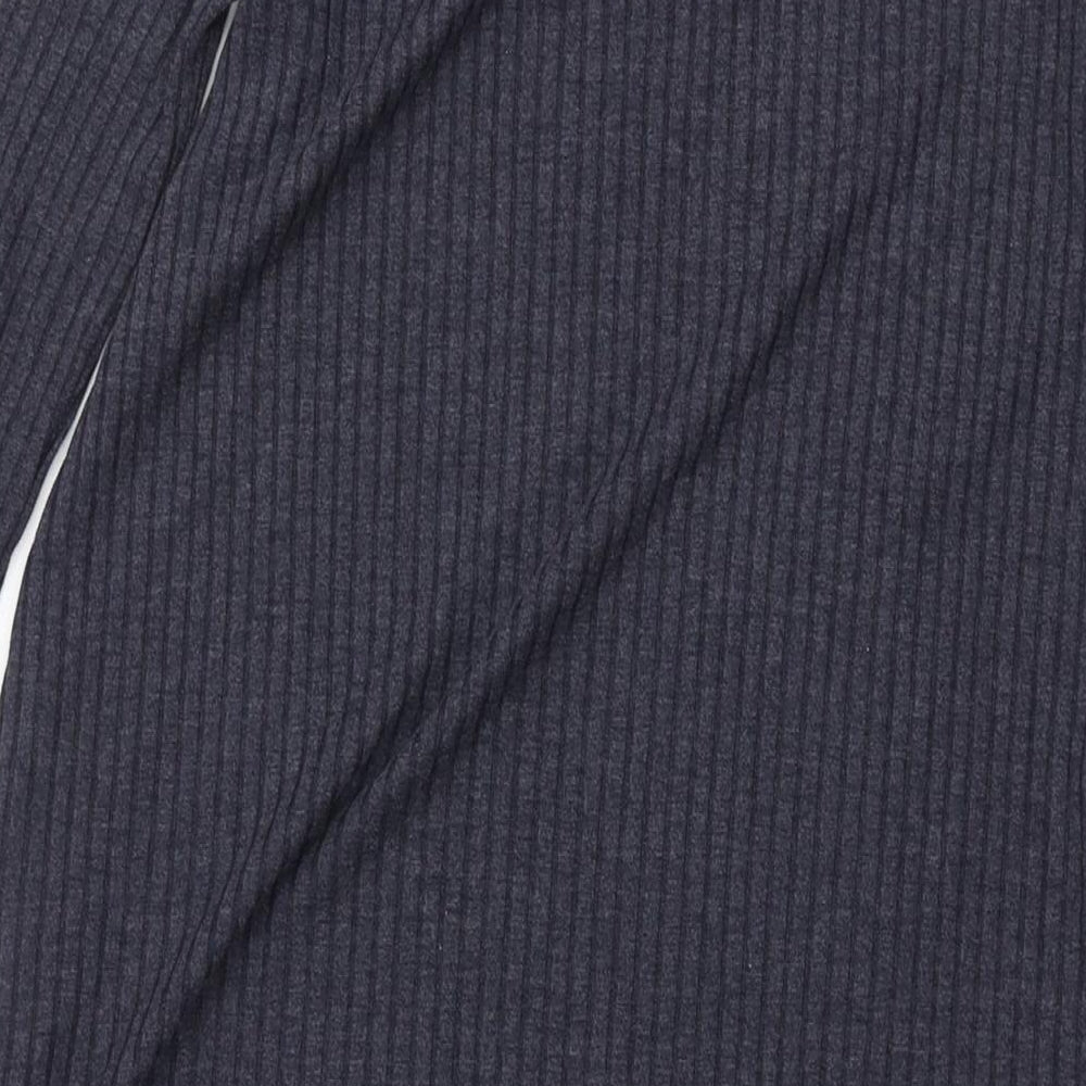 Marks & Spencer Womens Blue Polyester Shift Size 10 Round Neck Pullover - Ribbed