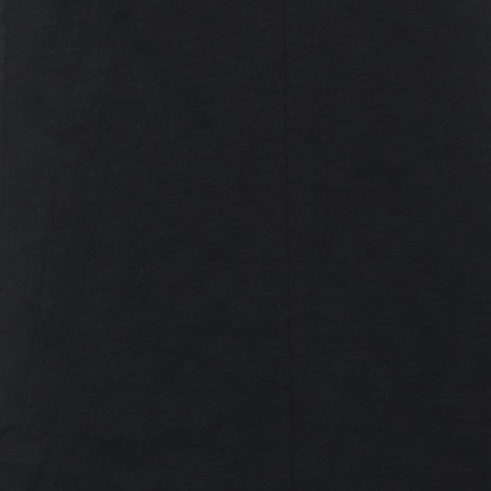 Marks and Womens Black Cotton Maxi Size 14 One Shoulder Pullover - Twist Strap