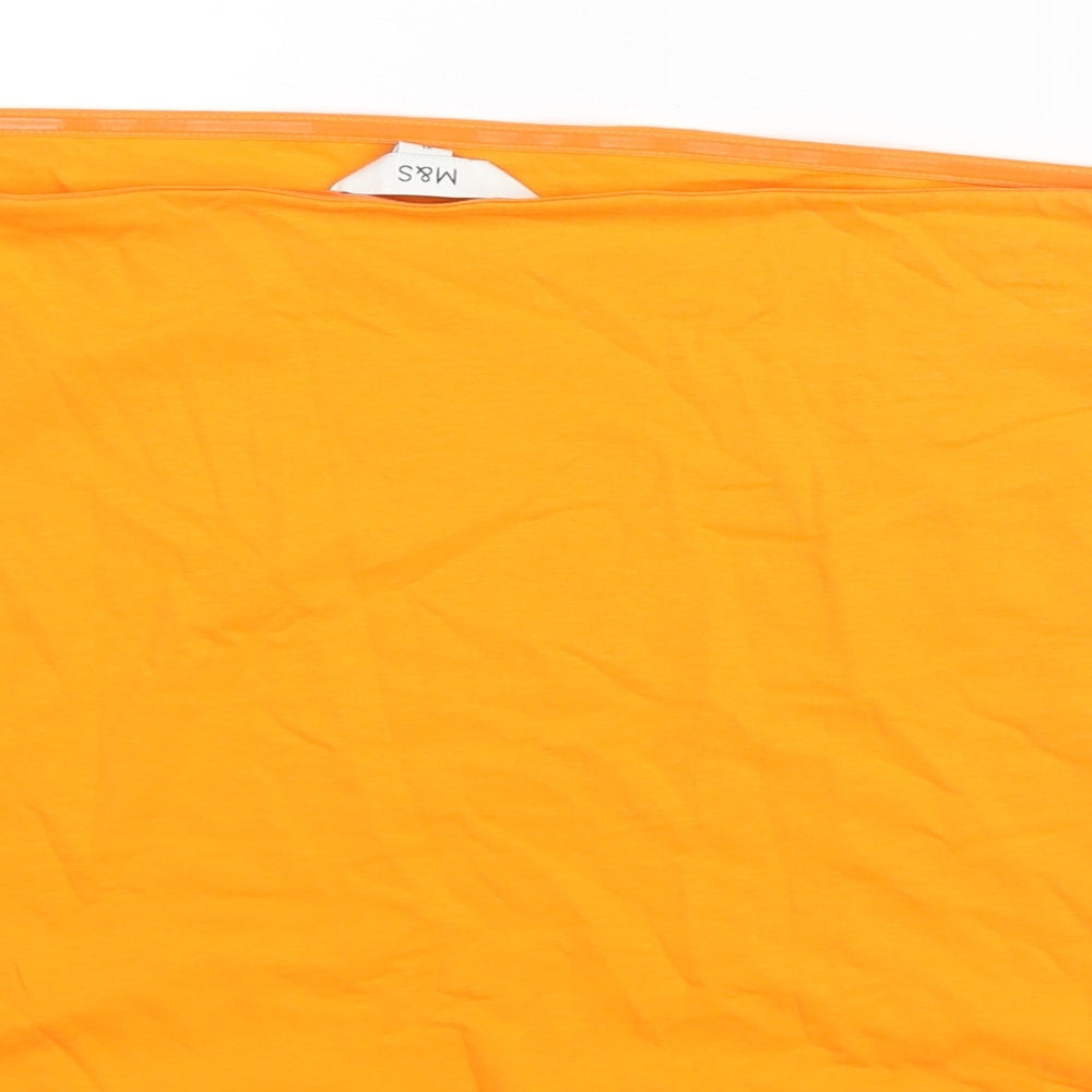 Marks & Spencer Womens Orange Cotton Basic Blouse Size XL Square Neck - Bandeau