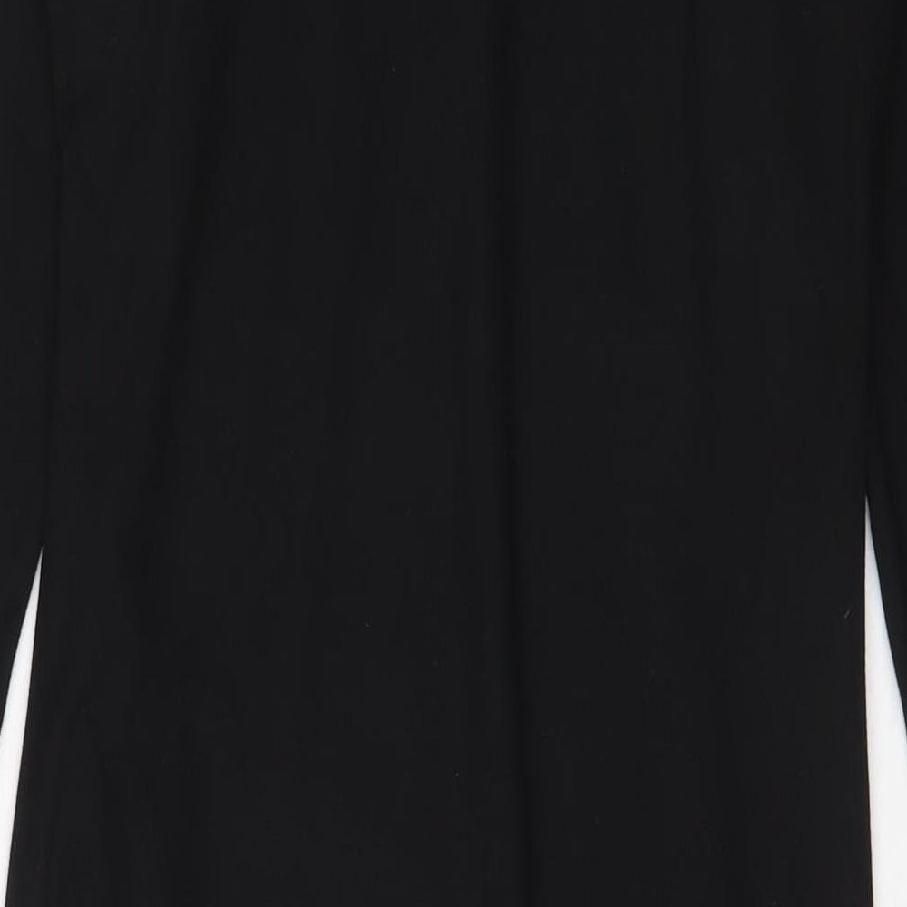 Marks & Spencer Womens Black Polyester A-Line Size 16 Crew Neck Pullover - Petite