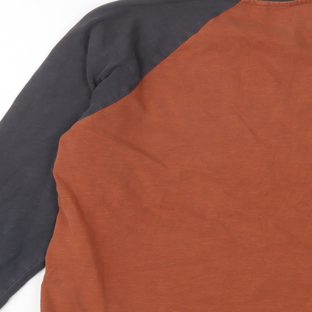 Next Boys Brown Cotton Basic Casual Size 12 Years Crew Neck Pullover - Embroidered