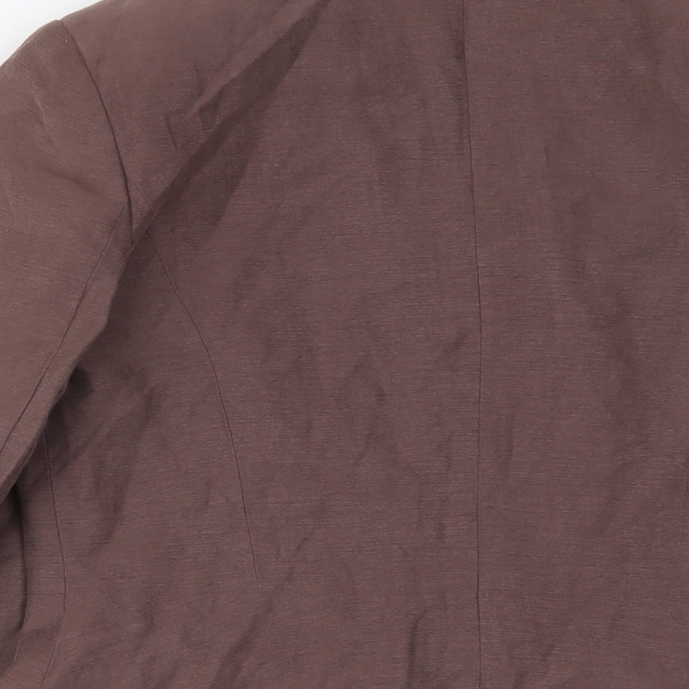 Monsoon Womens Brown Jacket Size 12 Hook & Eye - Embroidered
