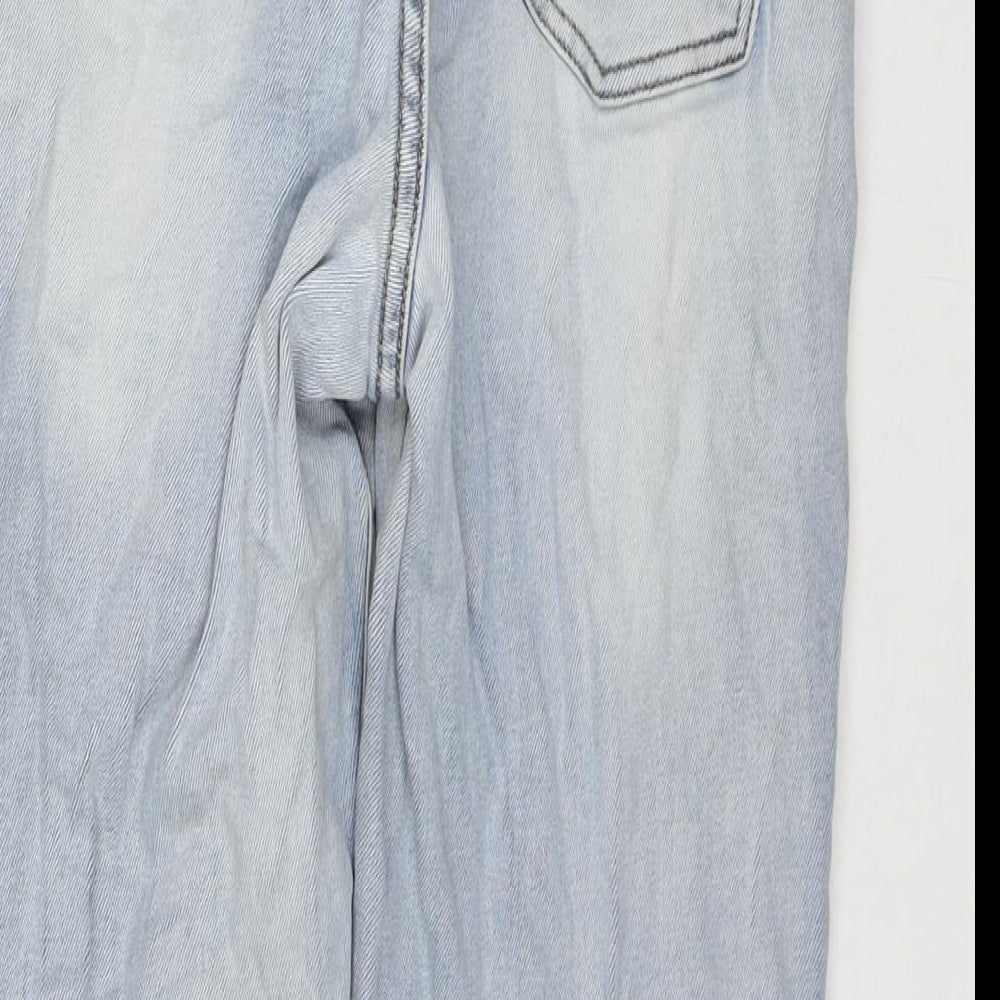 Toxik3 Womens Blue Cotton Cropped Jeans Size 10 L23 in Regular Zip