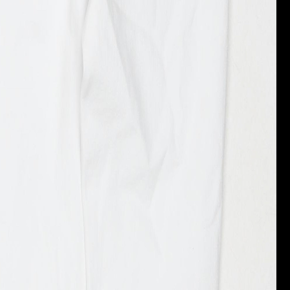 Marks & Spencer Womens White Cotton Skinny Jeans Size 8 L31 in Regular Zip