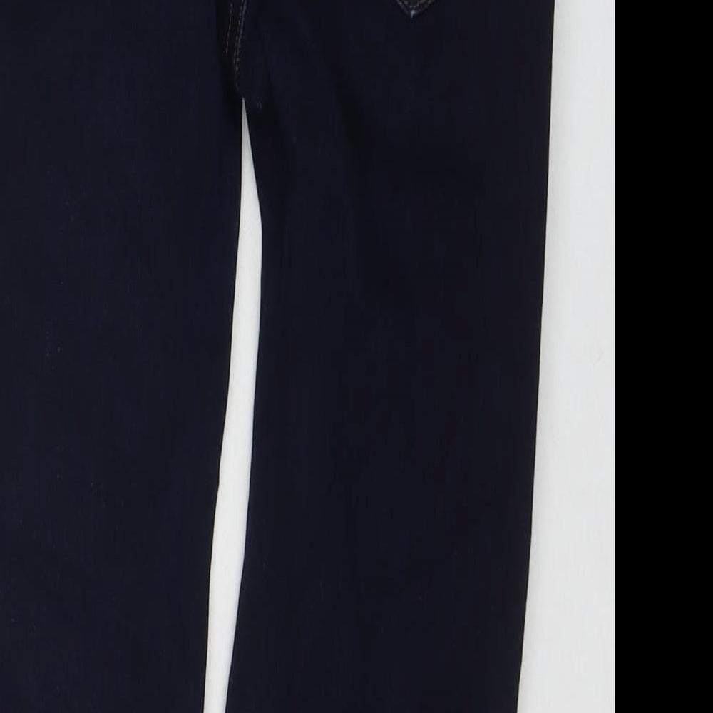 Marks & Spencer Womens Blue Cotton Skinny Jeans Size 12 L24 in Regular Zip