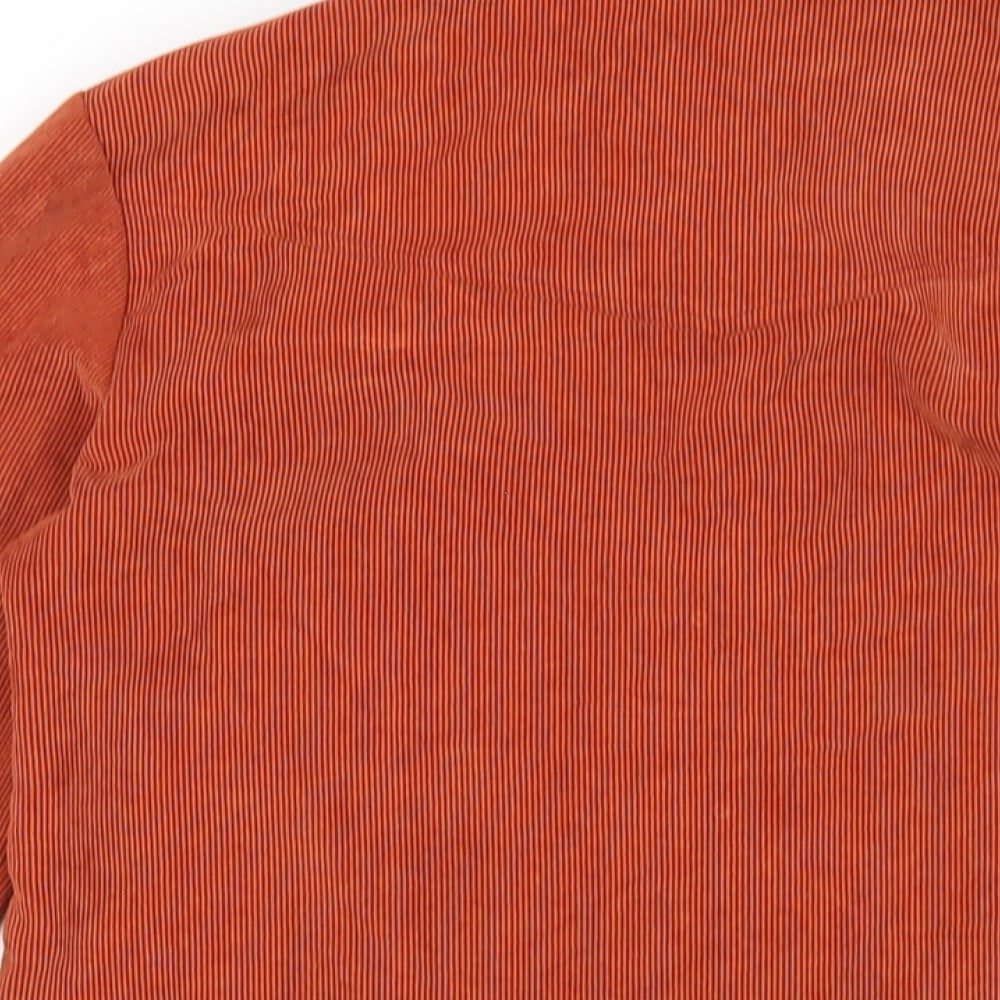 Cooperative Womens Orange Polyester Basic Button-Up Size XS Collared