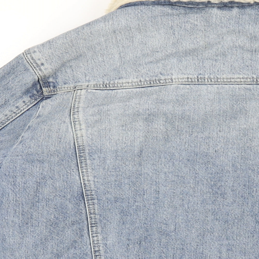 Topshop Womens Blue Jacket Size 10 Snap