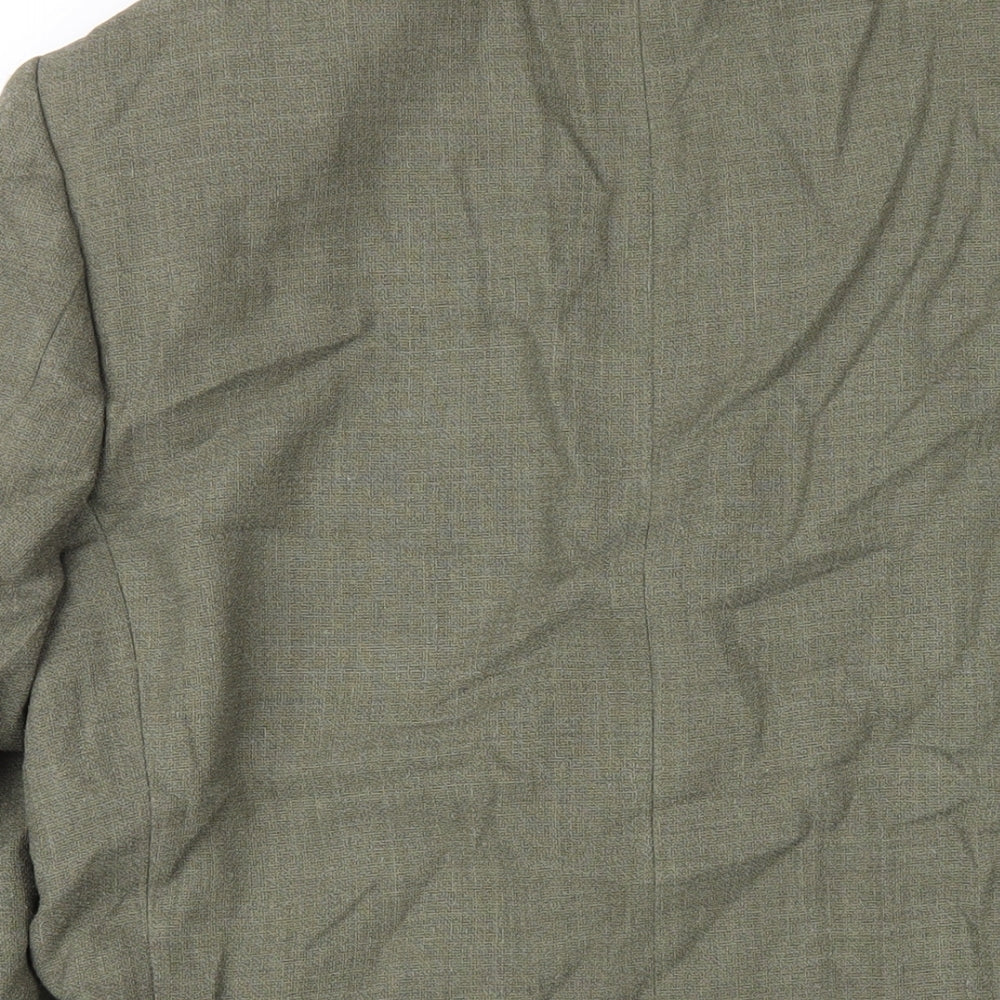 Marks and Spencer Mens Green Polyester Jacket Blazer Size 38 Regular