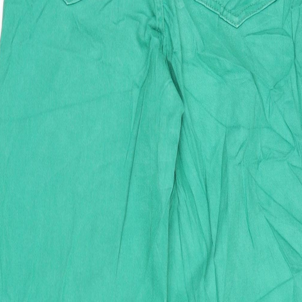 Divided Womens Green Cotton Blend Wide-Leg Jeans Size 8 L28 in Regular Zip