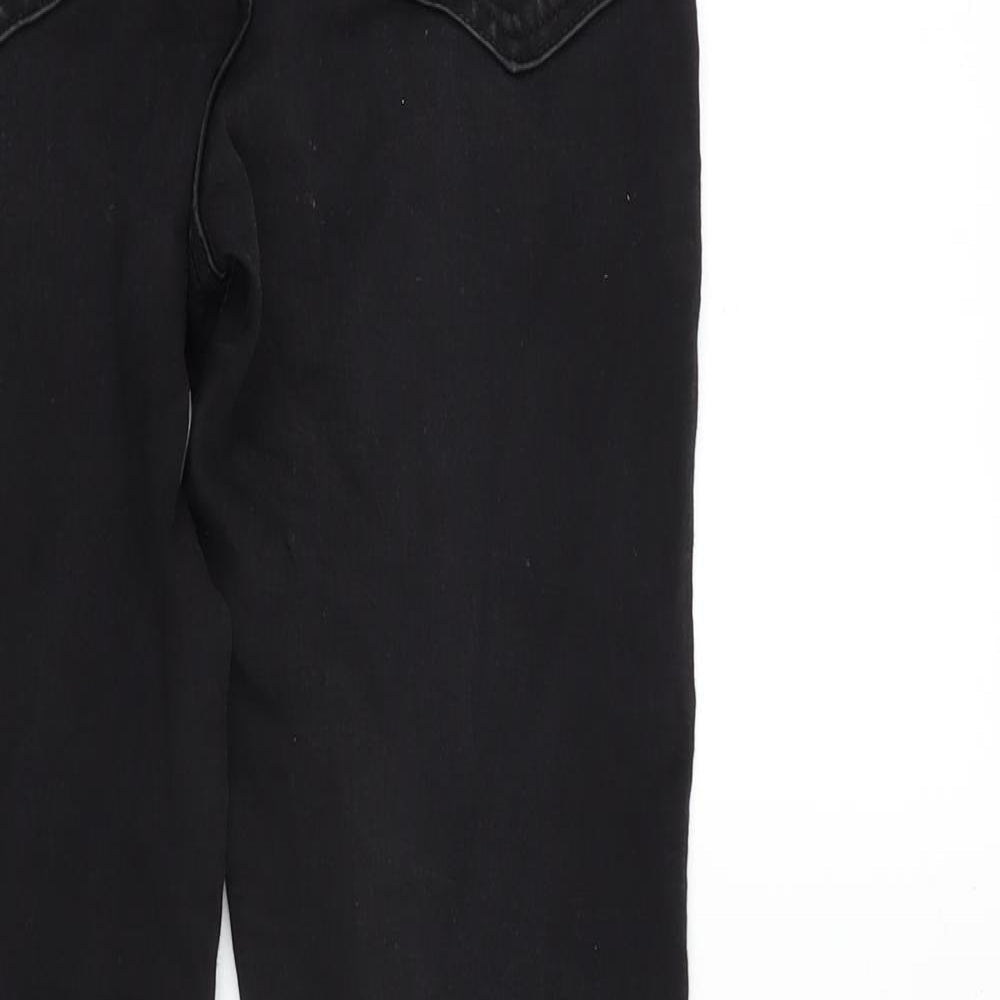 Marks & Spencer Womens Black Cotton Blend Skinny Jeans Size 10 L27.5 in Regular Zip