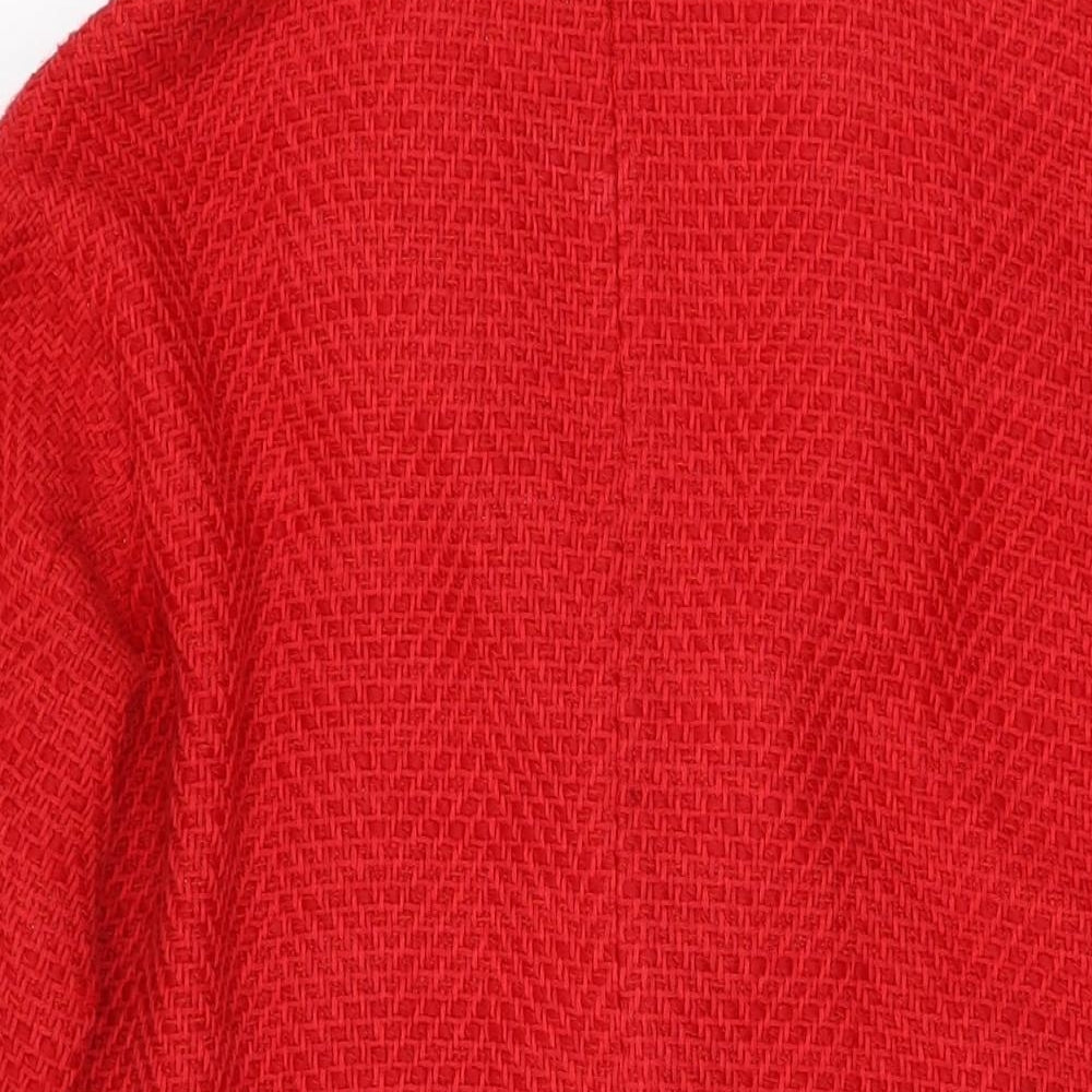 Zara Womens Red Overcoat Coat Size M Button