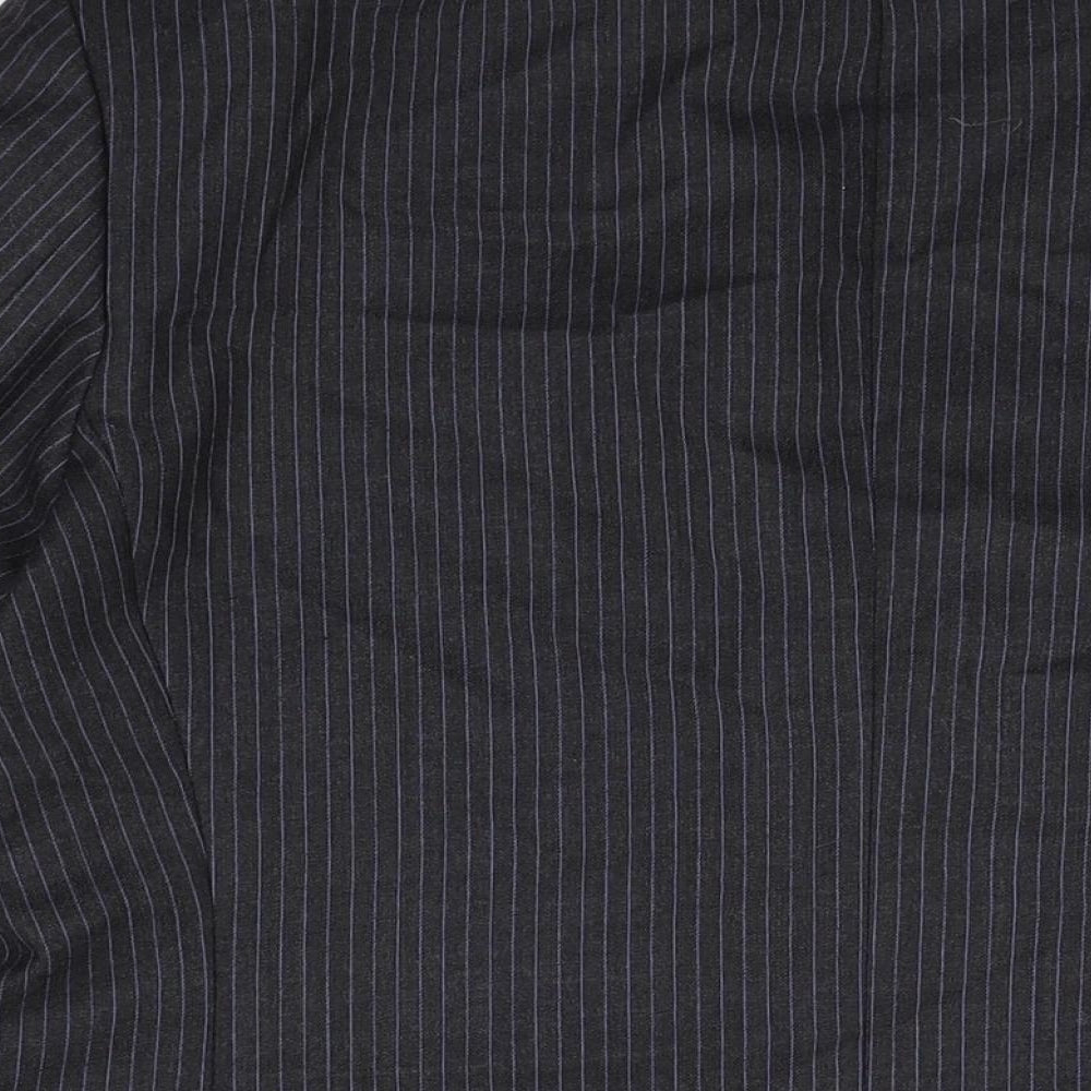Marks & Spencer Mens Black Striped Wool Jacket Suit Jacket Size 42 Regular